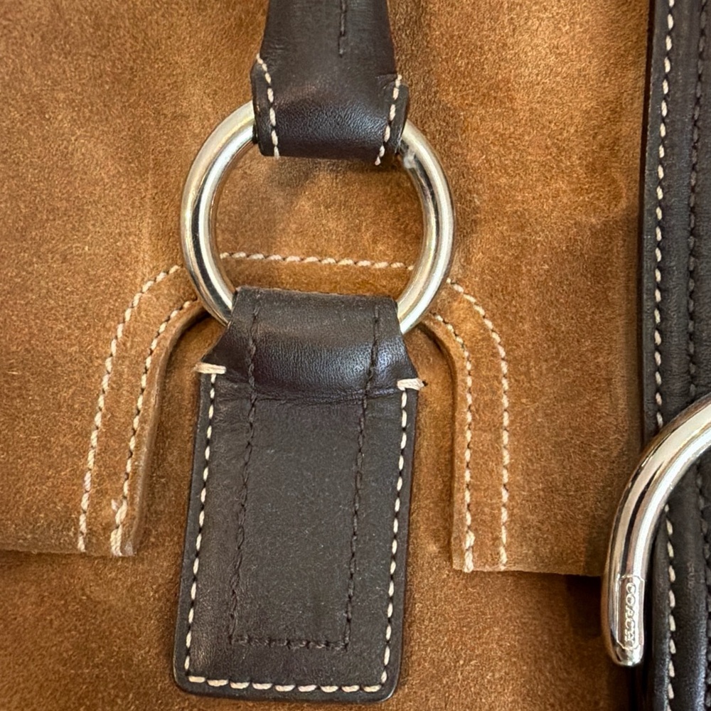 Y2K COACH SOHO HAMPTON SATCHEL BUCKLE LEATHER TWO TONE BAG - Picture 6 of 16